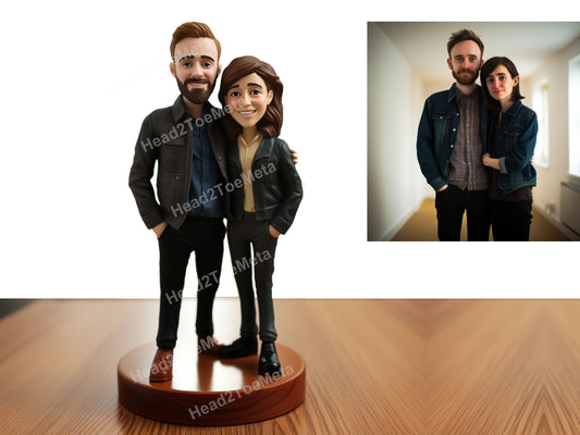 Custom Couple Bobblehead | Personalised Bobblehead for Couple | Birthday Cake Topper | Couple Statue | Anniversary Gift