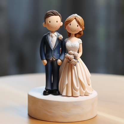 Custom Wedding Cake Topper | Personalised Bobblehead for Couple | Wedding Bobblehead | Couple Statue | Wedding Gift | Bride Groom Bobble