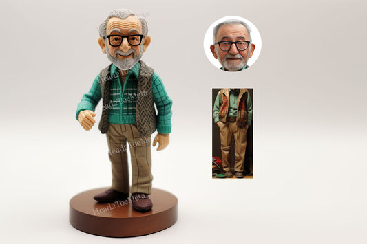 Custom Bobblehead for Grandfather | Personalised Bobblehead for Men | Gift for Husband | Gift for Dad | Custom Figurine for Him