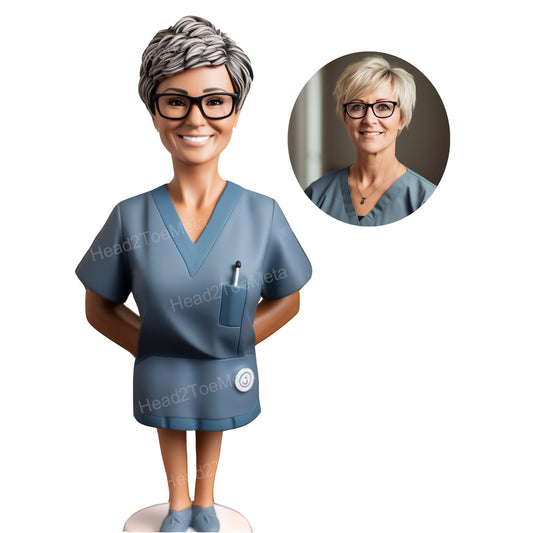 Custom Bobblehead for Nurse | Personalized Bobblehead for Doctor | Women Statues | Gift for Nurse | Custom Figure for Her