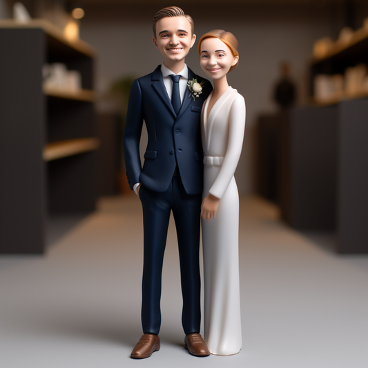 Custom Wedding Bobblehead | Personalised Bobblehead for Couple | Wedding Cake Topper | Couple Statue | Wedding Gift | Bride Groom Bobble